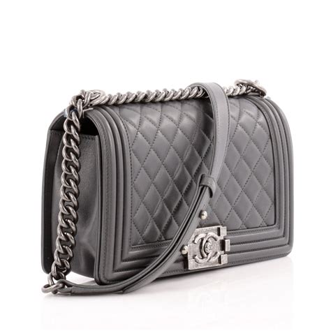 chanel boy grey price|chanel bag.